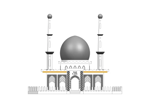 Al Mukmin Mosque 3D Print Model