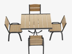 Table witch Chairs for the Garden 3D Model
