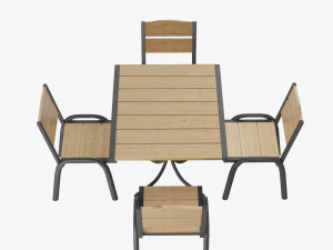 Table witch Chairs for the Garden 3D Model