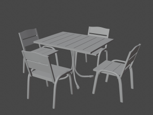 Table witch Chairs for the Garden 3D Model