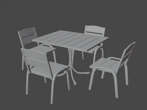 Table witch Chairs for the Garden 3D Model