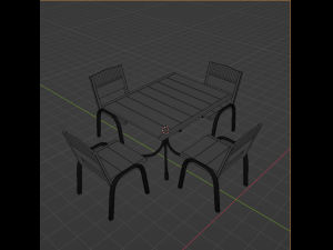 Table witch Chairs for the Garden 3D Model