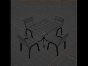 Table witch Chairs for the Garden 3D Model