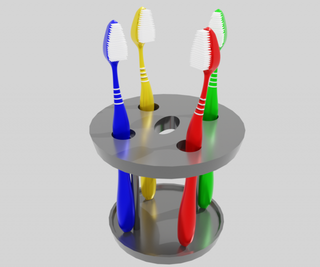 Toothbrush Holder 3D मॉडल .c4d .max .obj .3ds .fbx .stl .blend 