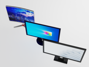 3 Differnt LED Monitors 3D Model