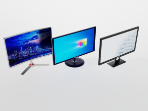 3 Differnt LED Monitors 3D Model