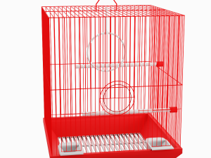 Small Red Birdcage 3D Model