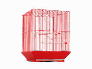 Small Red Birdcage 3D Model