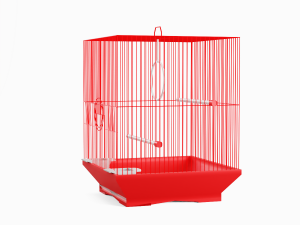 Small Red Birdcage 3D Model
