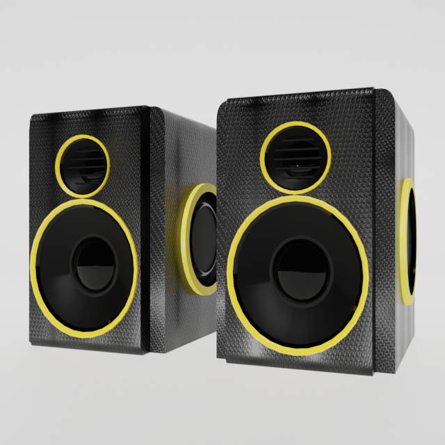 Computer Bass Speakers 3D मॉडल .c4d .max .obj .3ds .fbx .stl .blend