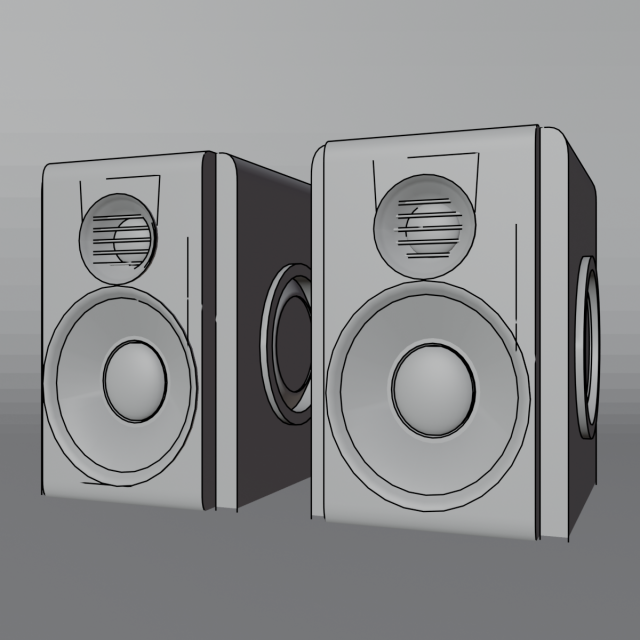 Stereo Speaker 3D Illustration download in PNG, OBJ or Blend format