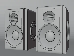 Computer Bass Speakers 3D Model
