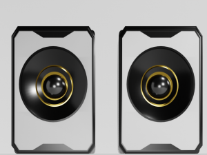 Computer Bass Speakers 3D Model