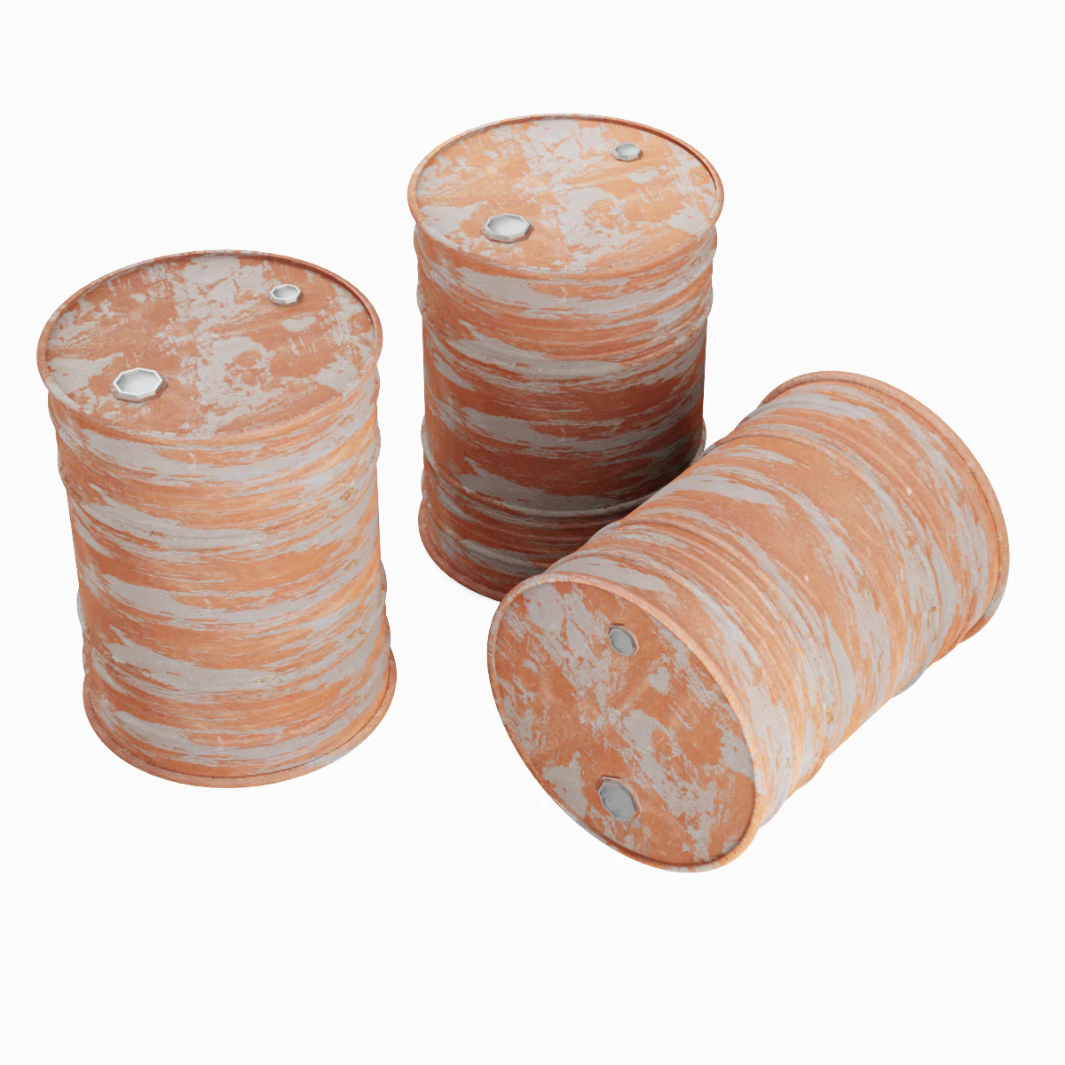 Gasoline Barrels 3D Model .c4d .max .obj .3ds .fbx .stl .blend 