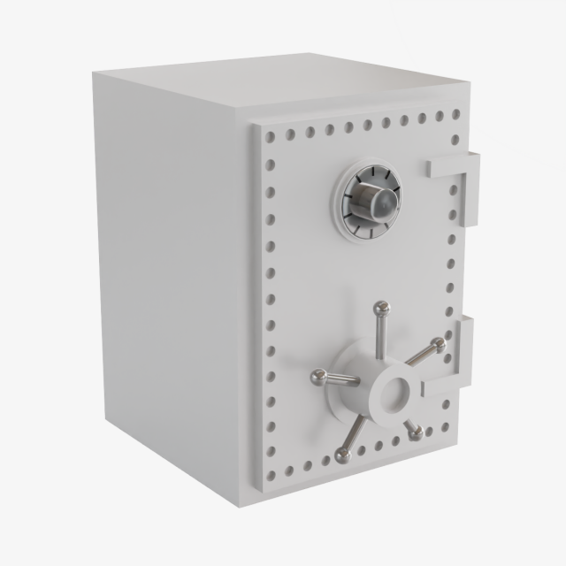 Steel Safe 3D Модель .c4d .max .obj .3ds .fbx .stl .blend 