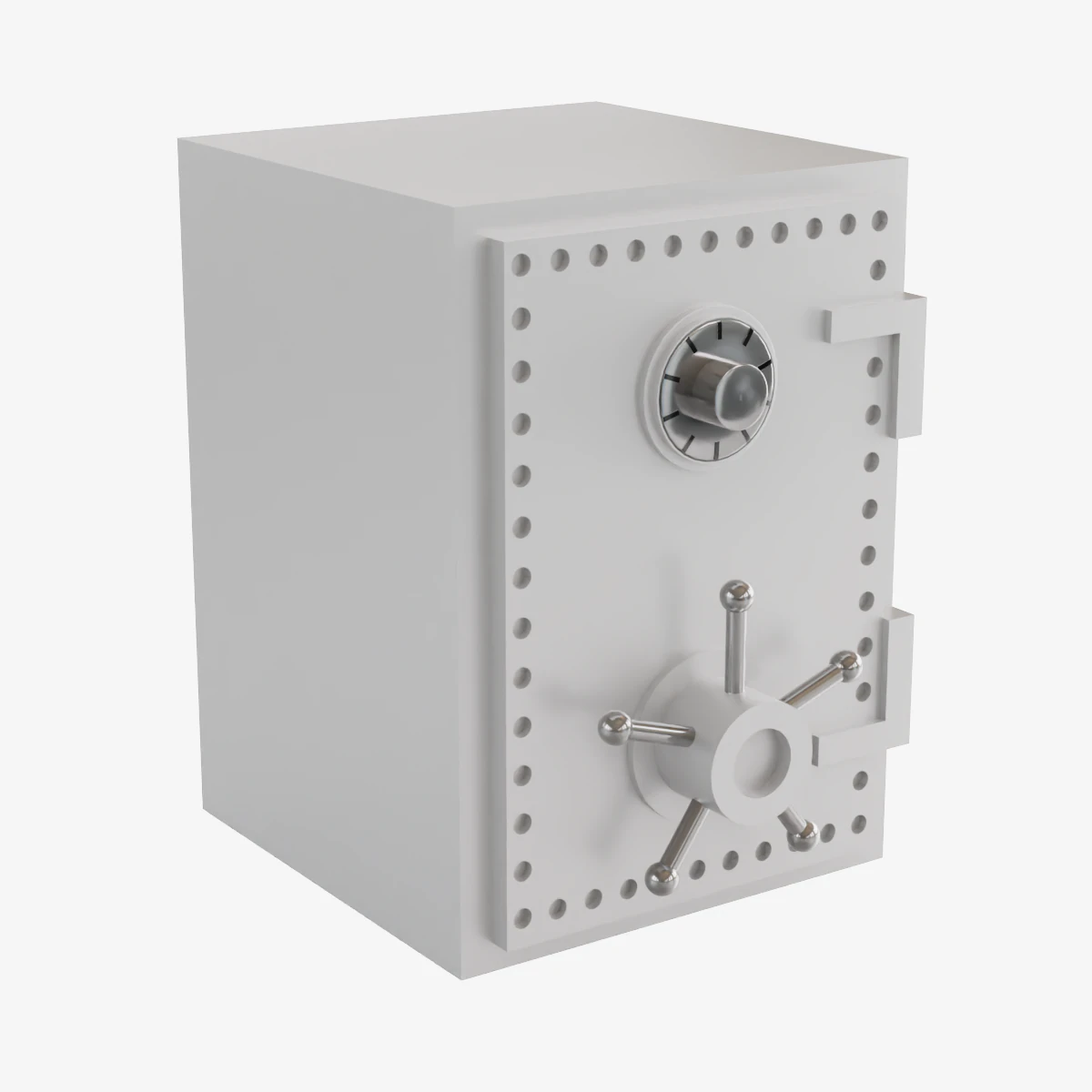 Steel Safe 3D Model .c4d .max .obj .3ds .fbx .stl .blend 