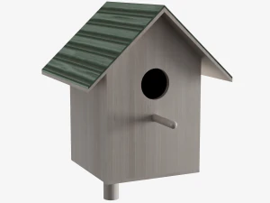 Wooden Birdhouse 3D Model