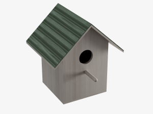 Wooden Birdhouse 3D Model