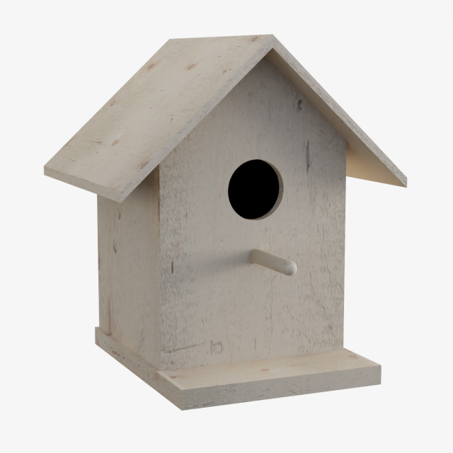 Wooden Birdhouse 3D Model .c4d .max .obj .3ds .fbx .stl .blend 