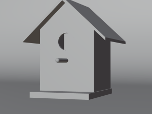 Wooden Birdhouse 3D Model