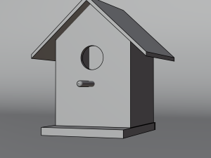 Wooden Birdhouse 3D Model