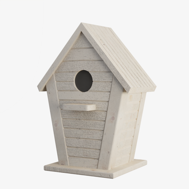 Wooden Birdhouse 02 3D Model .c4d .max .obj .3ds .fbx .stl .blend 