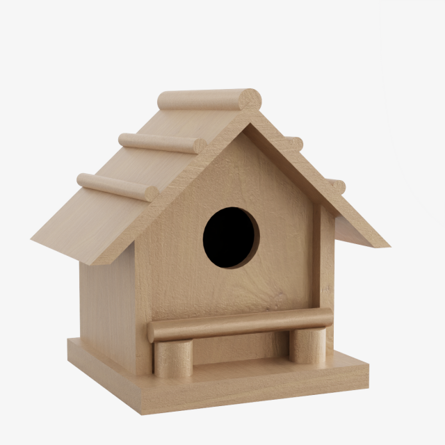 Wooden Birdhouse 3D Model .c4d .max .obj .3ds .fbx .stl .blend 