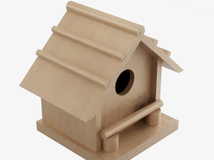 Wooden Birdhouse 3D Model