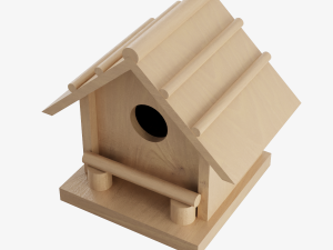 Wooden Birdhouse 3D Model