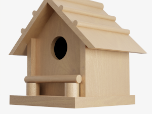 Wooden Birdhouse 3D Model