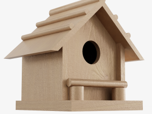 Wooden Birdhouse 3D Model
