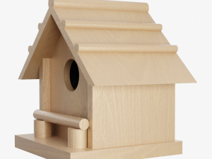 Wooden Birdhouse 3D Model