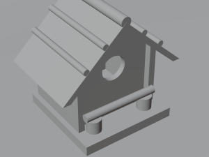 Wooden Birdhouse 3D Model