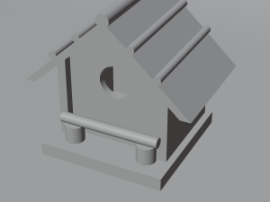 Wooden Birdhouse 3D Model
