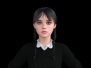 Wednesday Jenna Ortega Realistic Character 3Dモデル