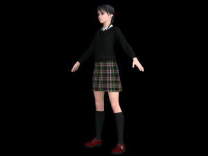 Wednesday Jenna Ortega Realistic Character 3D मॉडल