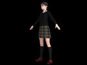 Wednesday Jenna Ortega Realistic Character 3D Model