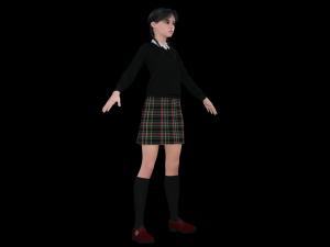 Wednesday Jenna Ortega Realistic Character 3D मॉडल
