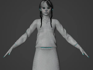 Wednesday Jenna Ortega Realistic Character 3D Model