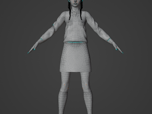 Wednesday Jenna Ortega Realistic Character 3D मॉडल