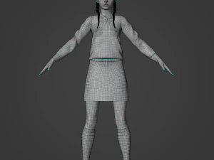 Wednesday Jenna Ortega Realistic Character 3D Model