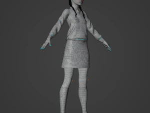 Wednesday Jenna Ortega Realistic Character 3D Model