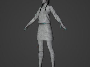 Wednesday Jenna Ortega Realistic Character 3D मॉडल
