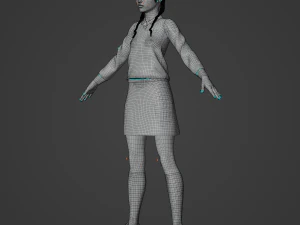 Wednesday Jenna Ortega Realistic Character 3D Model