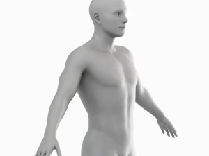 Corpo de homem m&eacute;dio Low Poly Basemesh Modelo 3D