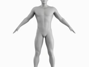 Corpo de homem m&eacute;dio Low Poly Basemesh Modelo 3D