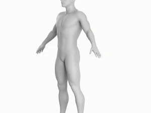 Corpo de homem m&eacute;dio Low Poly Basemesh Modelo 3D