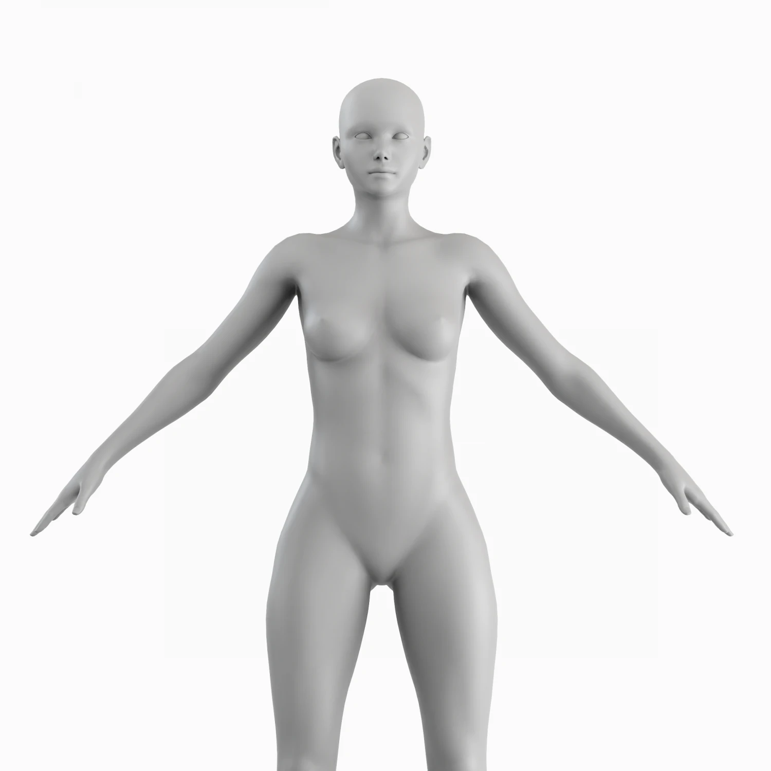 Average Woman Body Low Poly Basemesh 3D Model .c4d .max .obj .3ds .fbx .stl .blend 