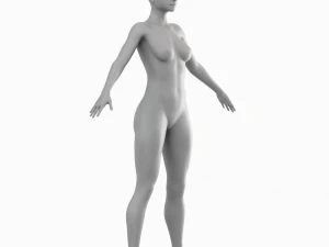 Average Woman Body Low Poly Basemesh 3D Model