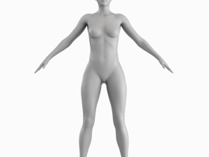 Average Woman Body Low Poly Basemesh 3D Model